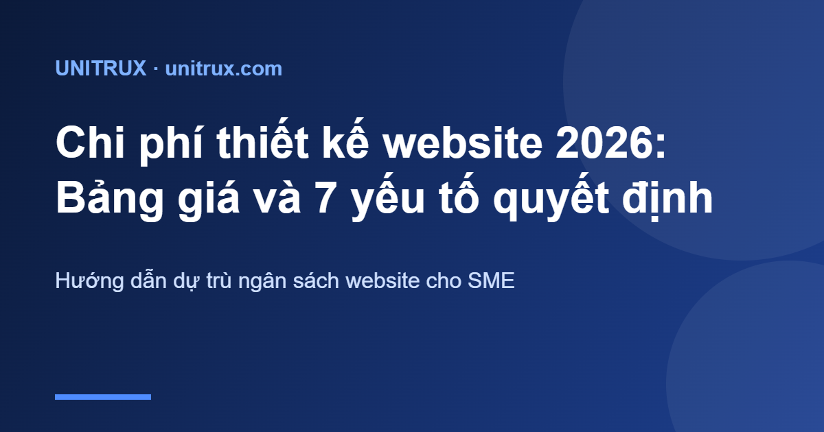 Chi phí thiết kế website 2026: Bảng giá và 7 yếu tố quyết định